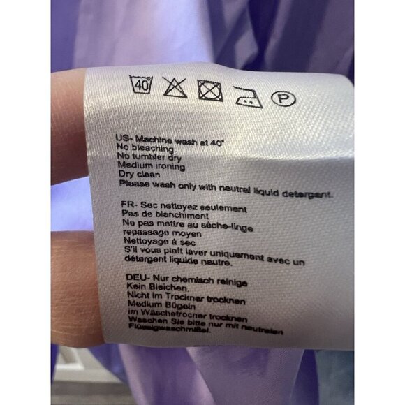 HARSHMAN Lilac Cheryl Blouse Size Medium Cotton V-neck Ballon Sleeves Tuckernuck - Picture 11 of 11